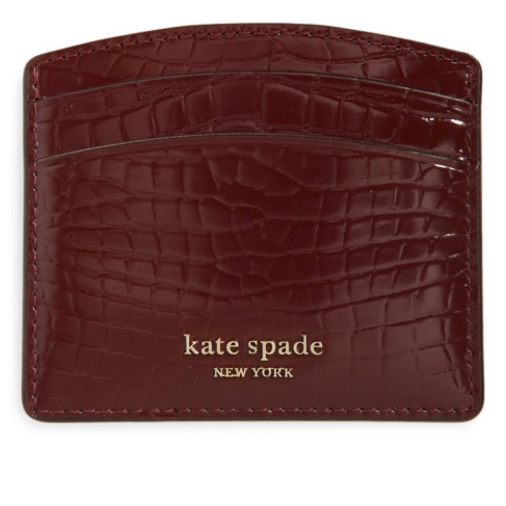 sylvia croc-embossed cardholder